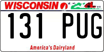 WI license plate 131PUG