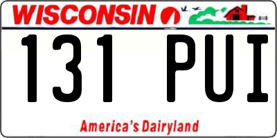 WI license plate 131PUI