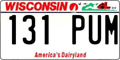 WI license plate 131PUM
