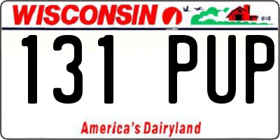 WI license plate 131PUP