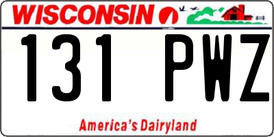 WI license plate 131PWZ