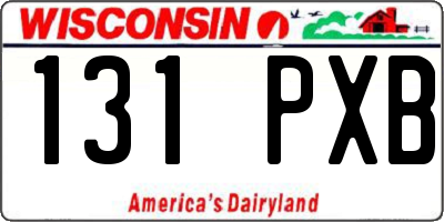 WI license plate 131PXB