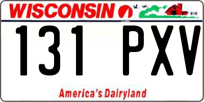 WI license plate 131PXV