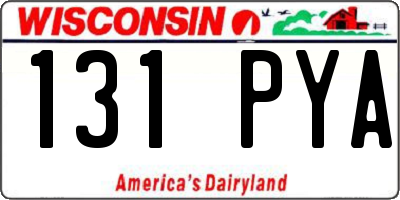 WI license plate 131PYA