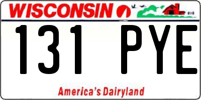 WI license plate 131PYE
