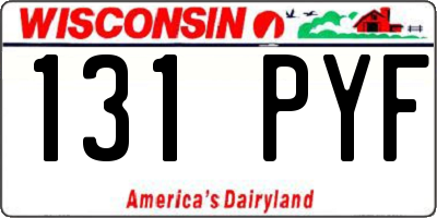 WI license plate 131PYF
