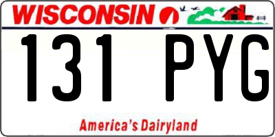 WI license plate 131PYG