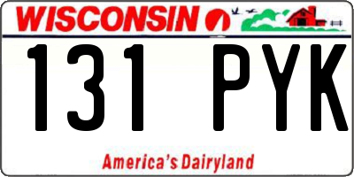 WI license plate 131PYK