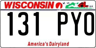 WI license plate 131PYO