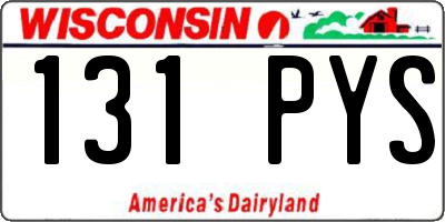 WI license plate 131PYS