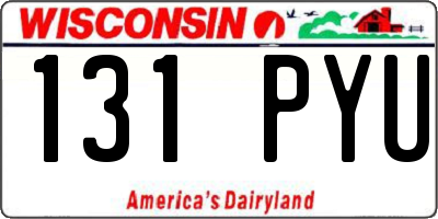 WI license plate 131PYU