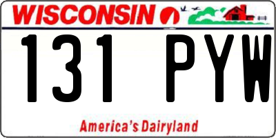 WI license plate 131PYW