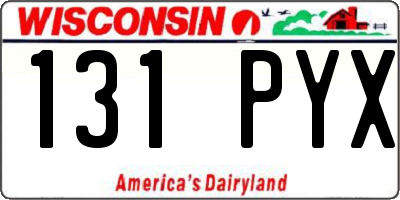 WI license plate 131PYX