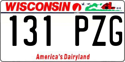 WI license plate 131PZG