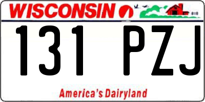 WI license plate 131PZJ