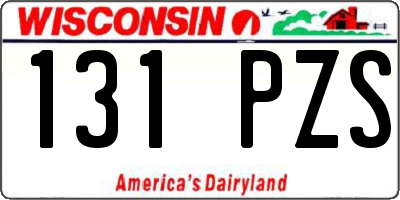WI license plate 131PZS