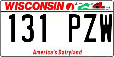 WI license plate 131PZW