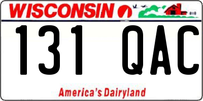 WI license plate 131QAC