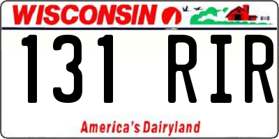 WI license plate 131RIR