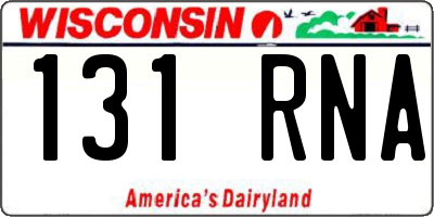 WI license plate 131RNA