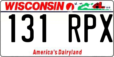 WI license plate 131RPX