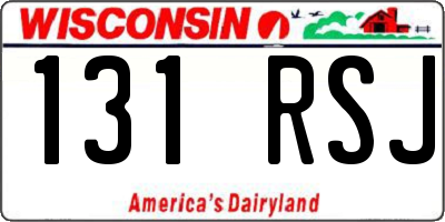 WI license plate 131RSJ