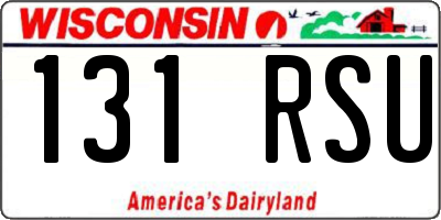 WI license plate 131RSU