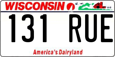 WI license plate 131RUE