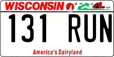 WI license plate 131RUN