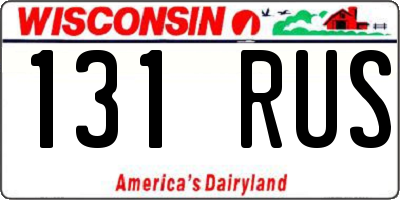 WI license plate 131RUS