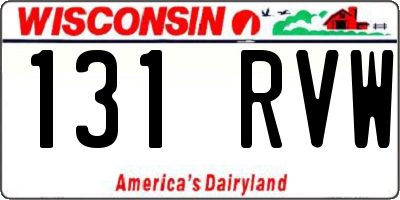 WI license plate 131RVW