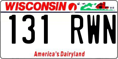 WI license plate 131RWN