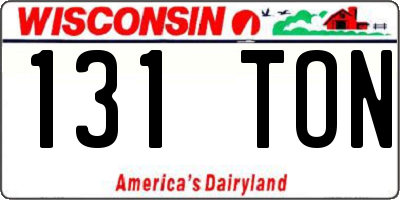 WI license plate 131TON