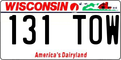 WI license plate 131TOW