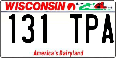 WI license plate 131TPA