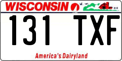 WI license plate 131TXF