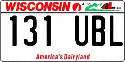 WI license plate 131UBL