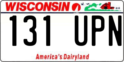 WI license plate 131UPN