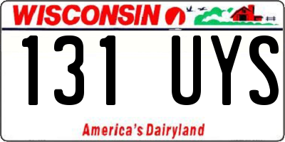 WI license plate 131UYS