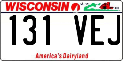 WI license plate 131VEJ