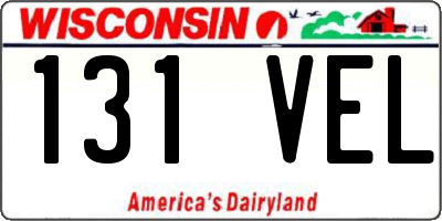 WI license plate 131VEL