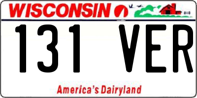 WI license plate 131VER
