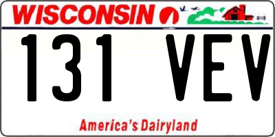WI license plate 131VEV