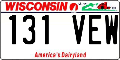 WI license plate 131VEW