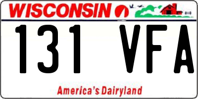 WI license plate 131VFA