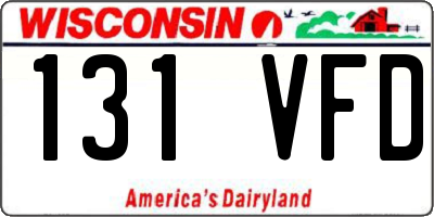 WI license plate 131VFD