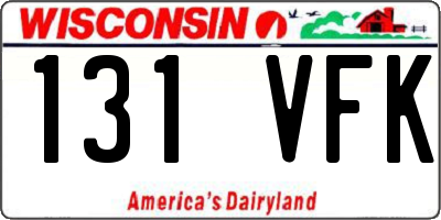 WI license plate 131VFK