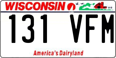 WI license plate 131VFM
