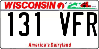 WI license plate 131VFR