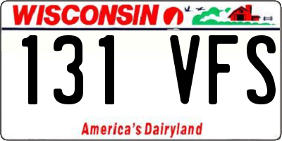 WI license plate 131VFS